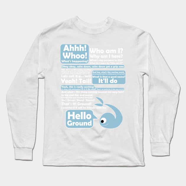 Hello Ground White Long Sleeve T-Shirt by Knytt